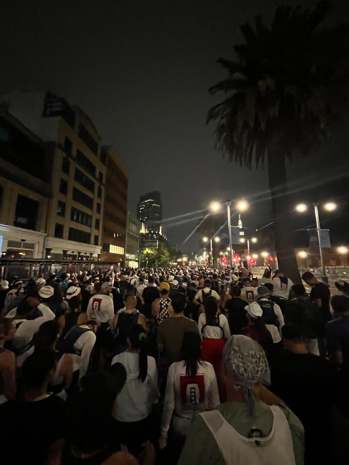 Crowd of marathon runners